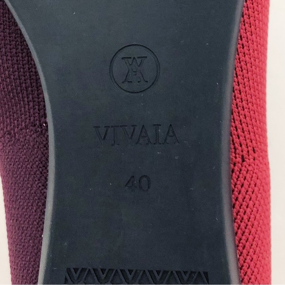 Vivaia Pointed Toe V-Cut Flats Valencia 2.0 Bordeaux Red Size 40 - Picture 14 of 16